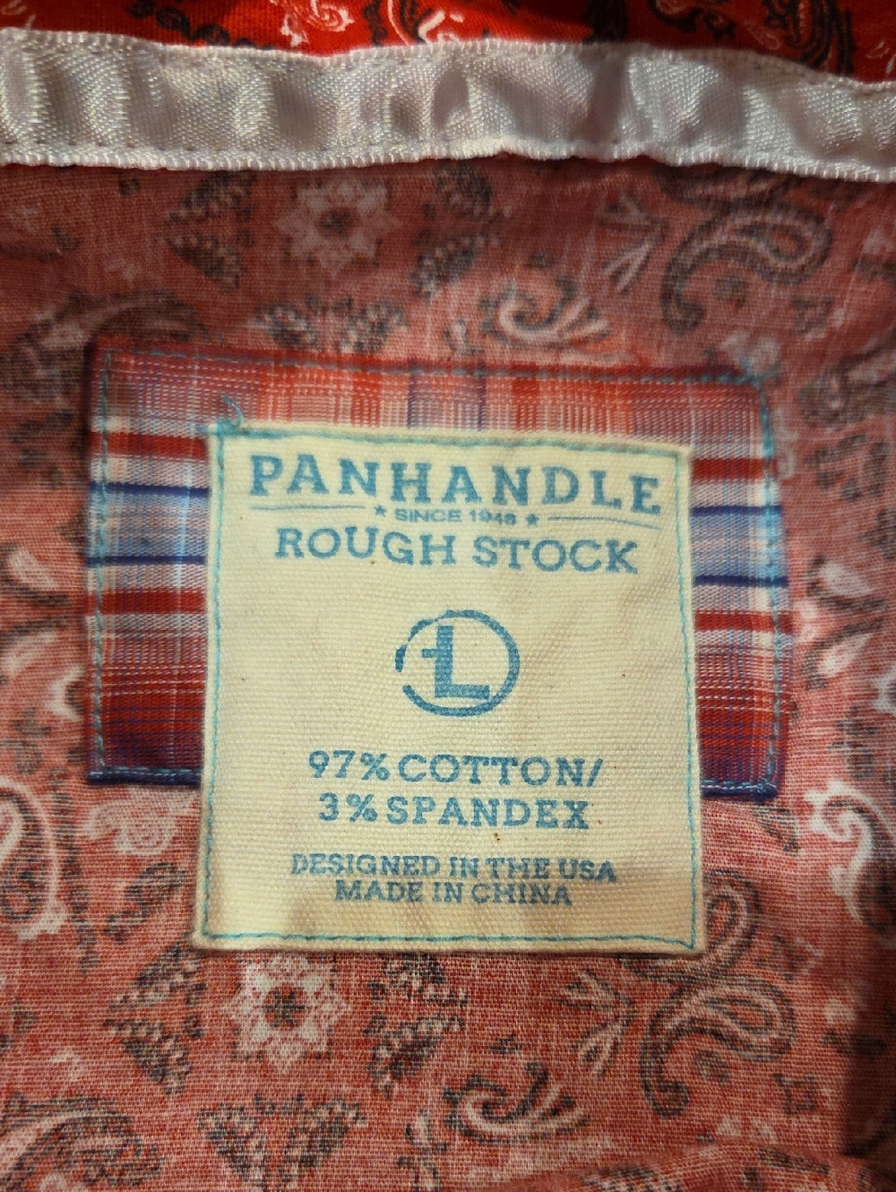 Panhandle Slim Rough Stock Women's Bandana Print  Western Shirt Size Large - Picture 3 of 10